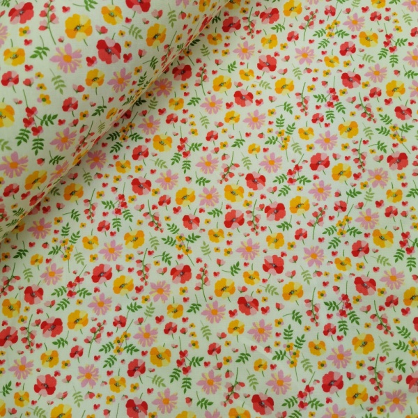 Floral Poplin DESIGN 18 IVORY